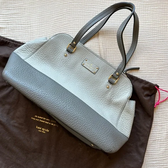 Kate Spade Maise Grove Court Pebbled Leather
purse Gray - Picture 3 of 14